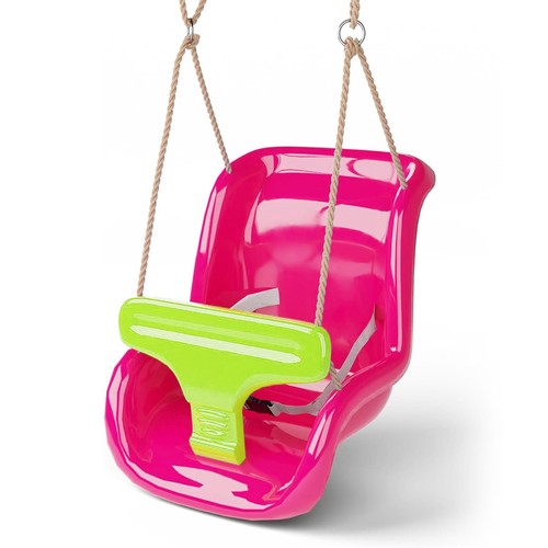 Pink swing seat with harness - pink,